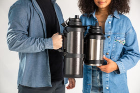 Manna Titan 4L Sapphire in-use lifestyle shot for hydration on the go