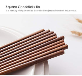 Dishwasher safe Mannice wooden chopsticks suitable for home and restaurant use.