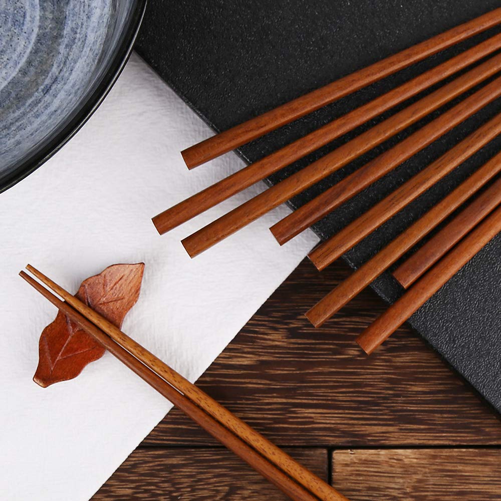 Mannice Korean and Japanese style chopsticks in a rich brown finish.