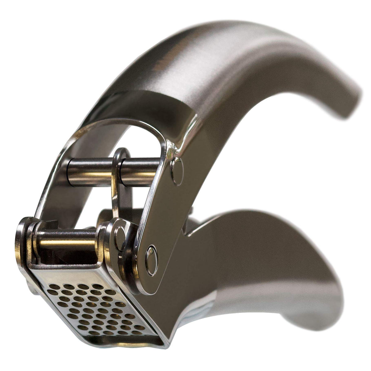 MANNKITCHEN garlic press base close-up showing solid construction for effortless mincing