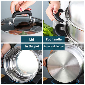 MANO steamer pot package contents show complete multi-pot setup for family meals