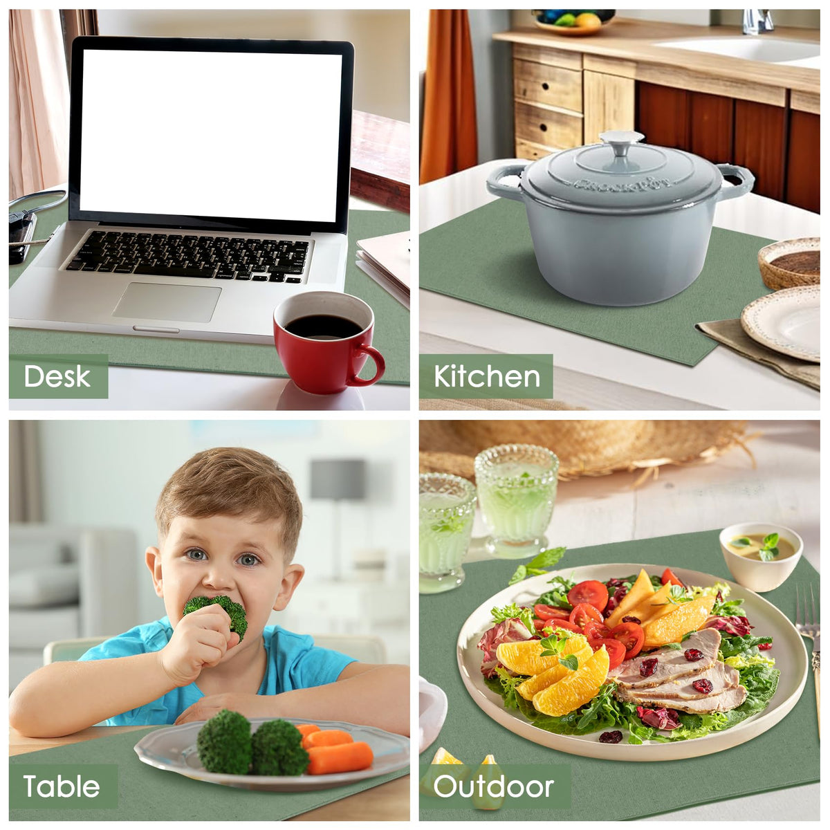 13x19 inch size fits standard plates for neat place settings