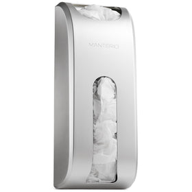 Manterio wall-mount bag dispenser in silver keeps pantry organized and ready.