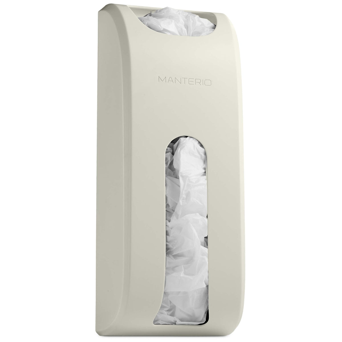 Manterio wall mount bag organizer keeps grocery bags neatly accessible on the wall.