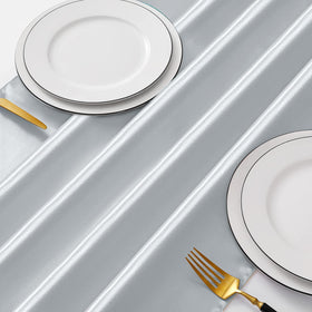 Manyshofu satin table runners bulk pack displayed for event planning and decor ideas.
