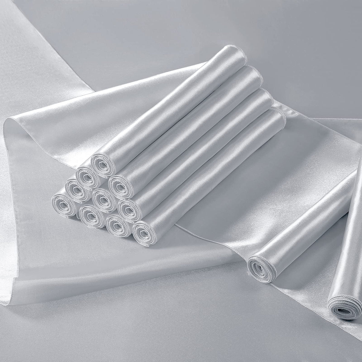 Manyshofu satin table runner with seamless edges for a polished, clean look.
