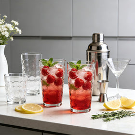 Mapoxy clear lead-free crystal glassware highlighting drink color and clarity