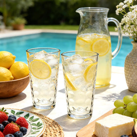 Mapoxy dishwasher-safe highball glasses designed for easy cleaning