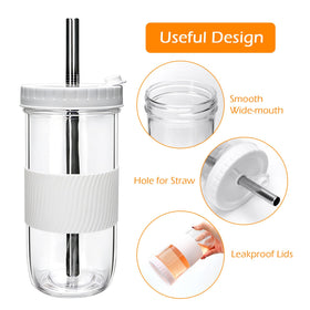 Mapoxy thick-glass wide-mouth jars simplify adding boba pearls and ice.