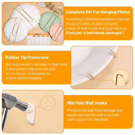 MAPVOLUT 6-inch hangers suitable for smaller plates and art pieces.