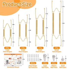 MAPVOLUT 8-inch plate hangers secure mid-size plates with sturdy support.