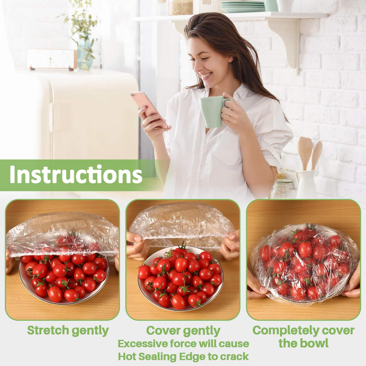 MAQIHAN elastic bowl covers fit various bowls for quick meal prep.