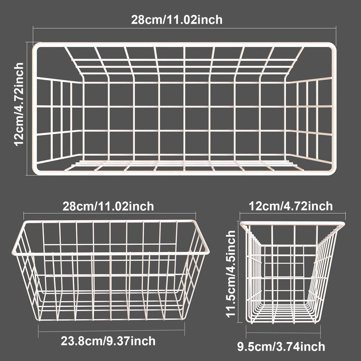 MaraFansie wire-bin kitchen storage keeps pantry items visible and accessible.