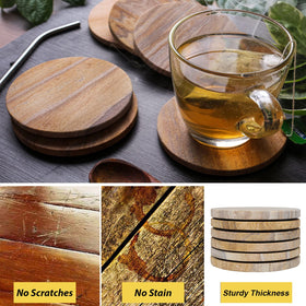 Marbco coaster with non-slip base prevents sliding on countertops.