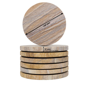 Marbco sandstone round coaster guards surfaces during beverages