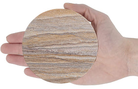 Marbco sandstone round coaster natural stone texture adds character