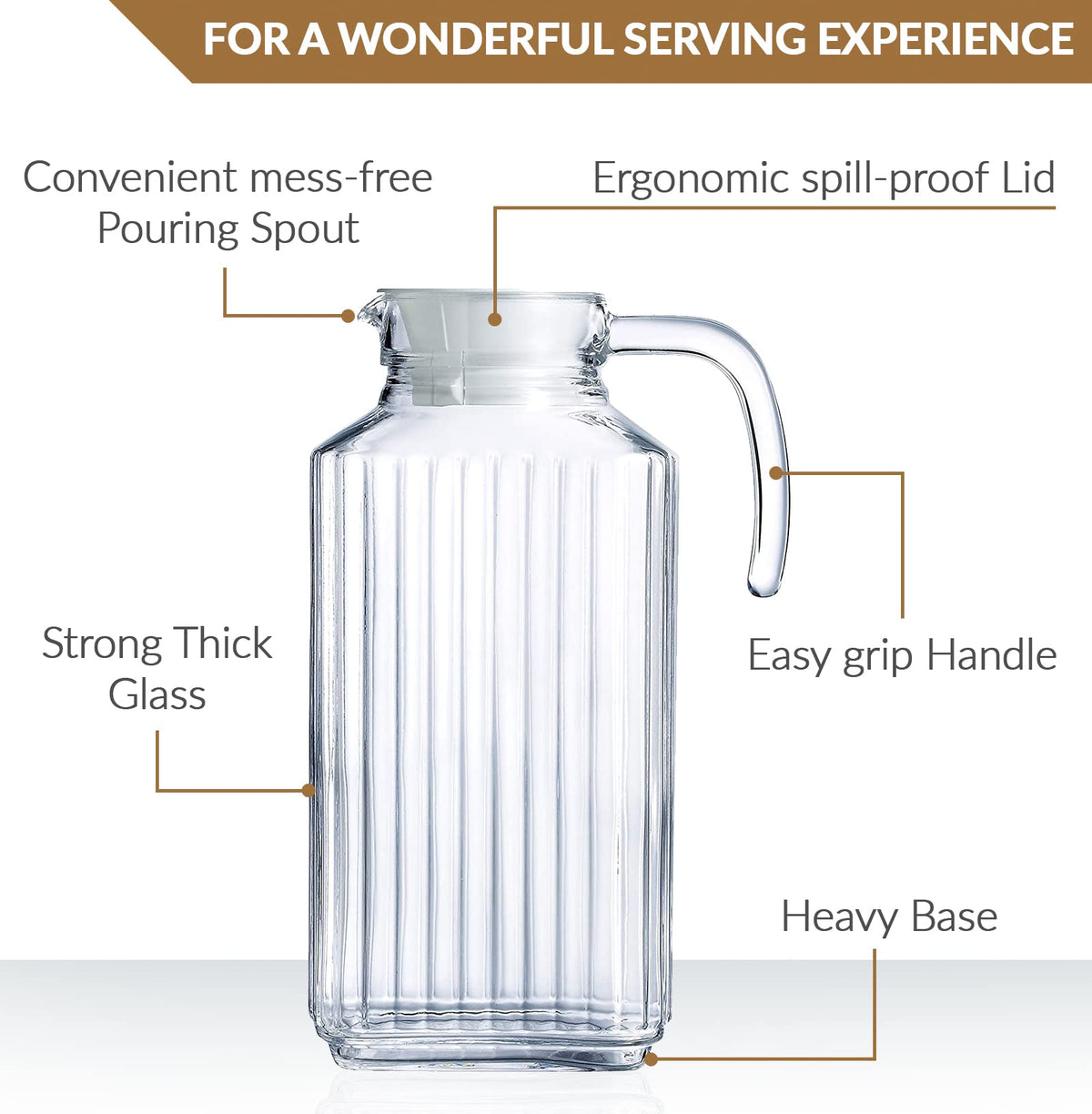 Marbelous dishwasher-safe glass pitchers for quick cleanup after entertaining.