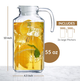 Marbelous pitcher lid and spout design for secure, steady pouring.