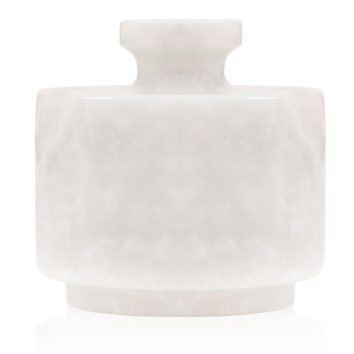 MARBLOUS KRAFTS marble salt cellar front view with lid for elegant countertop storage
