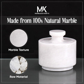 MARBLOUS KRAFTS marble salt cellar used for salt sugar or spices