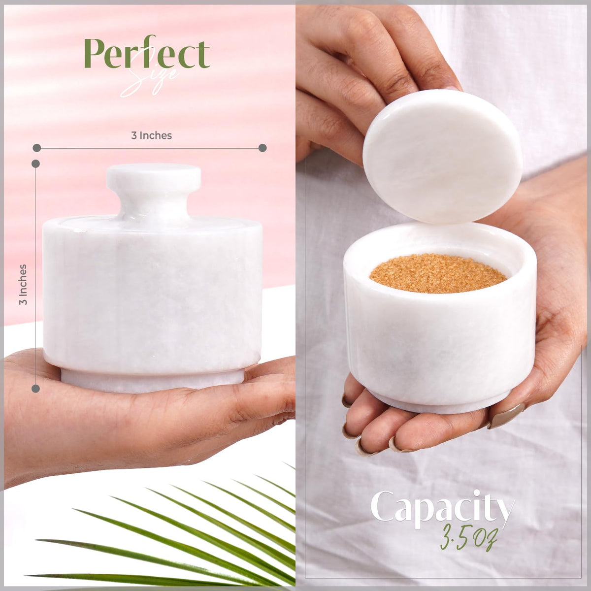 MARBLOUS KRAFTS marble salt cellar packaged in branded box