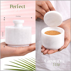 MARBLOUS KRAFTS marble salt cellar packaged in branded box