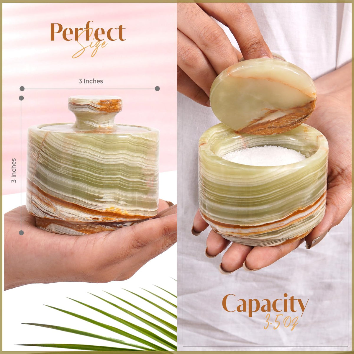 Compact MARBLOUS KRAFTS jar fits on small tables.