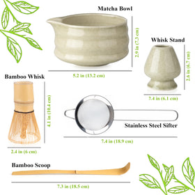 Marce matcha kit display laid out for a traditional ritual.
