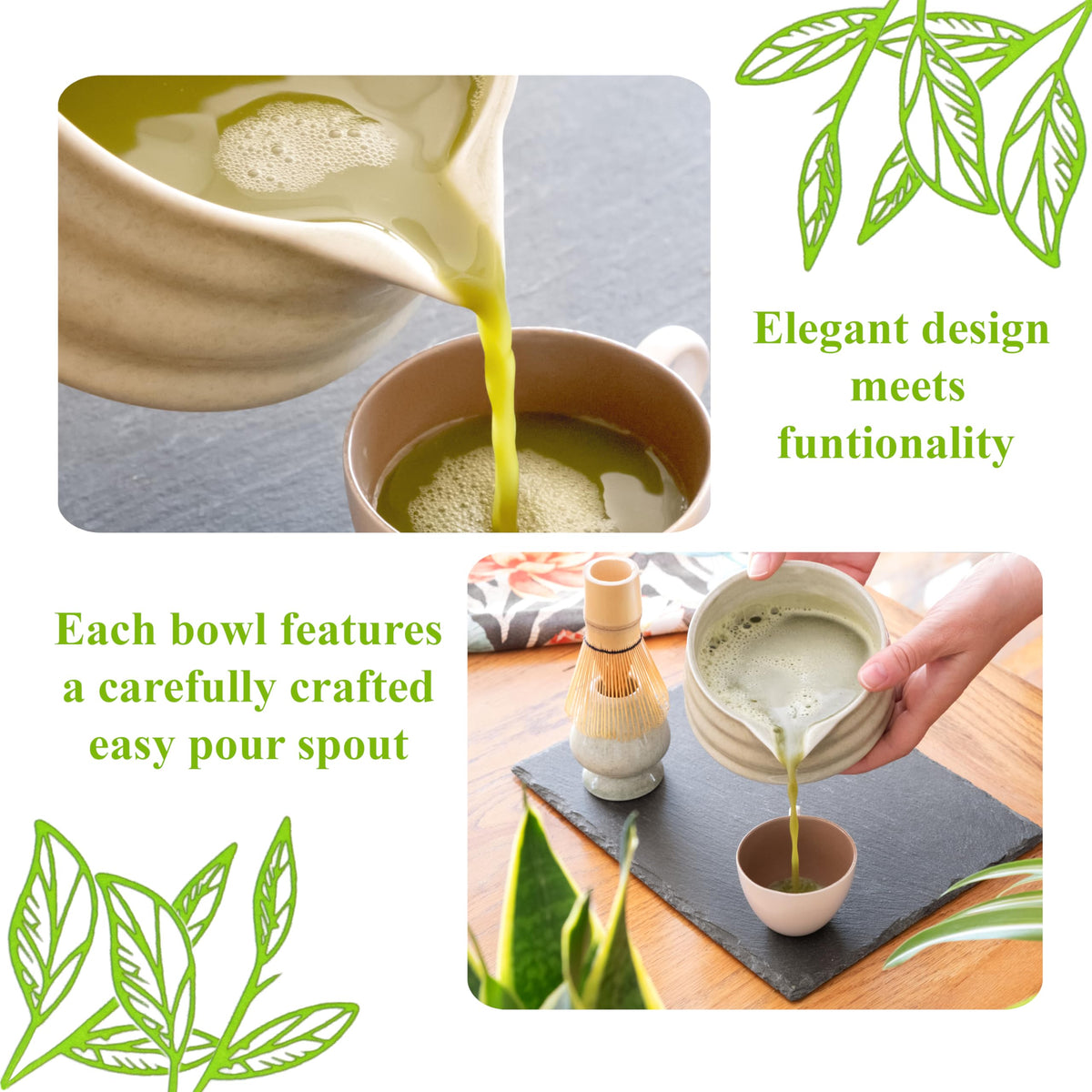 Marce matcha scoop for precise portion control during preparation.