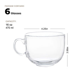 Maredash 16oz mug with thick durable glass for daily use.