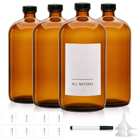 Maredash 32oz amber bottle in a 4-pack with UV protection for long-lasting contents.