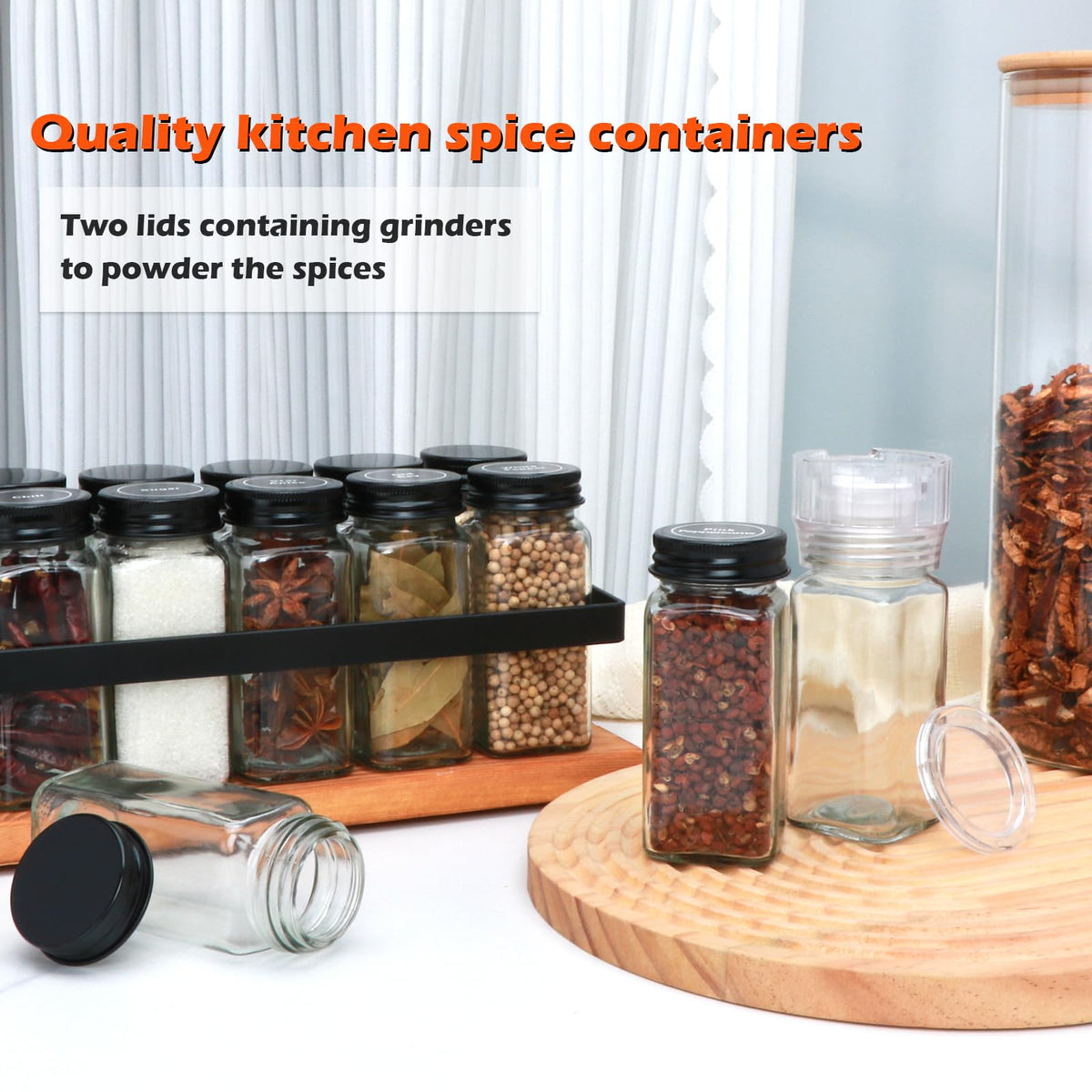 Maredash black metal lid for secure spice storage