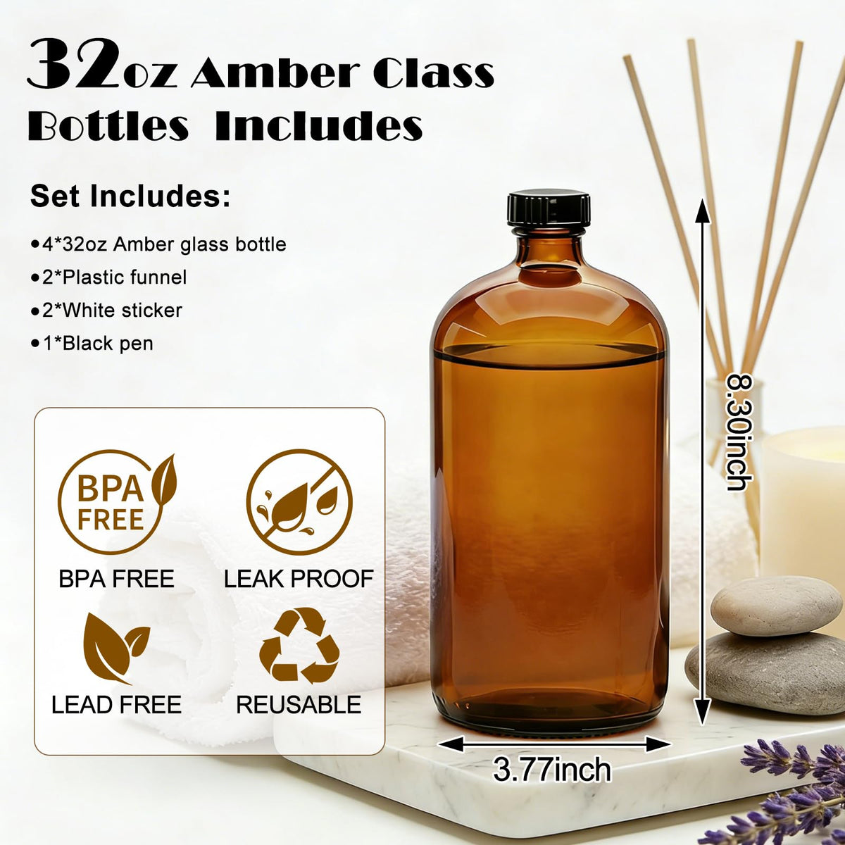 Maredash brown glass bottle with cap shows secure storage for essential oils.