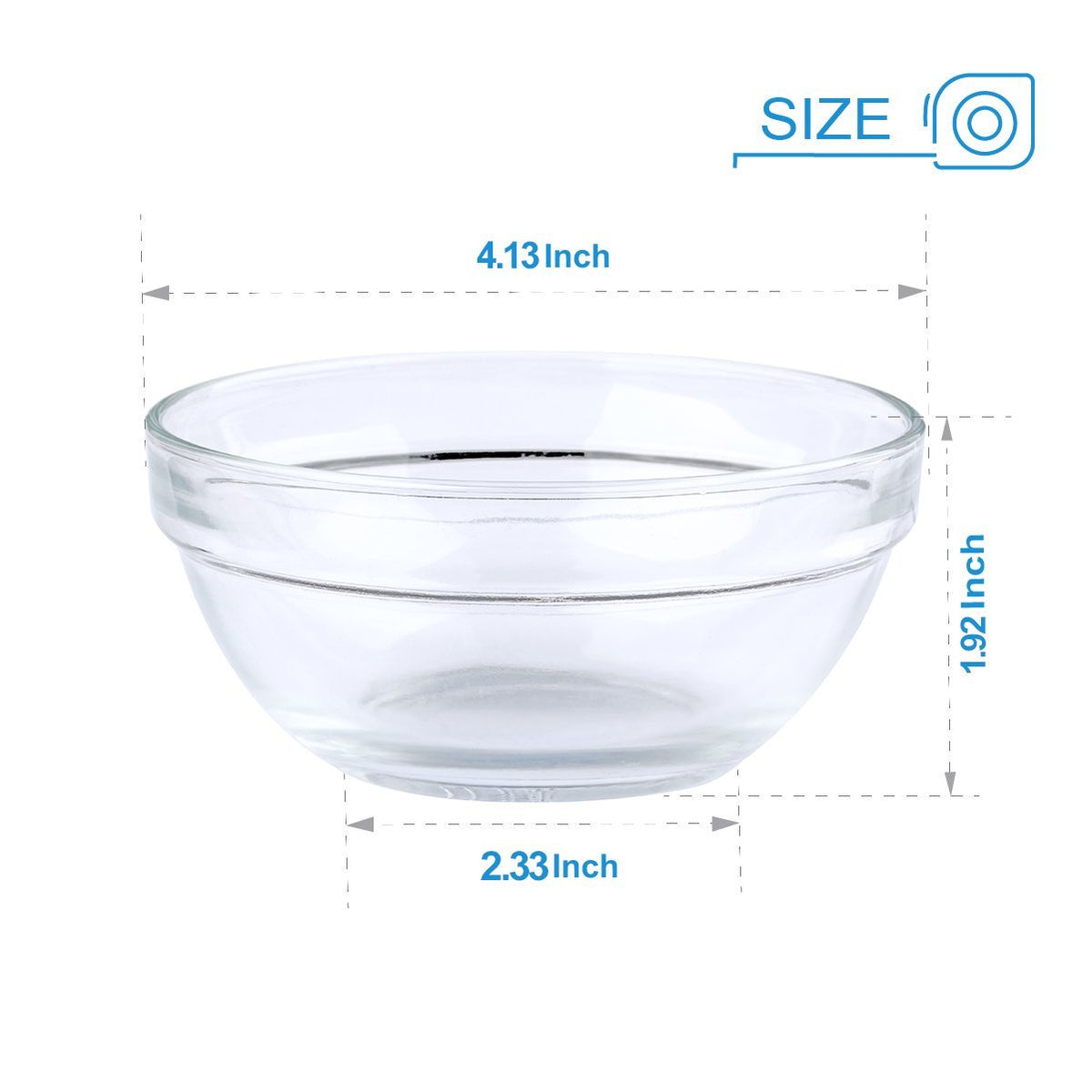 Maredash 4 oz capacity bowls illustrated for compact portioning and measuring.