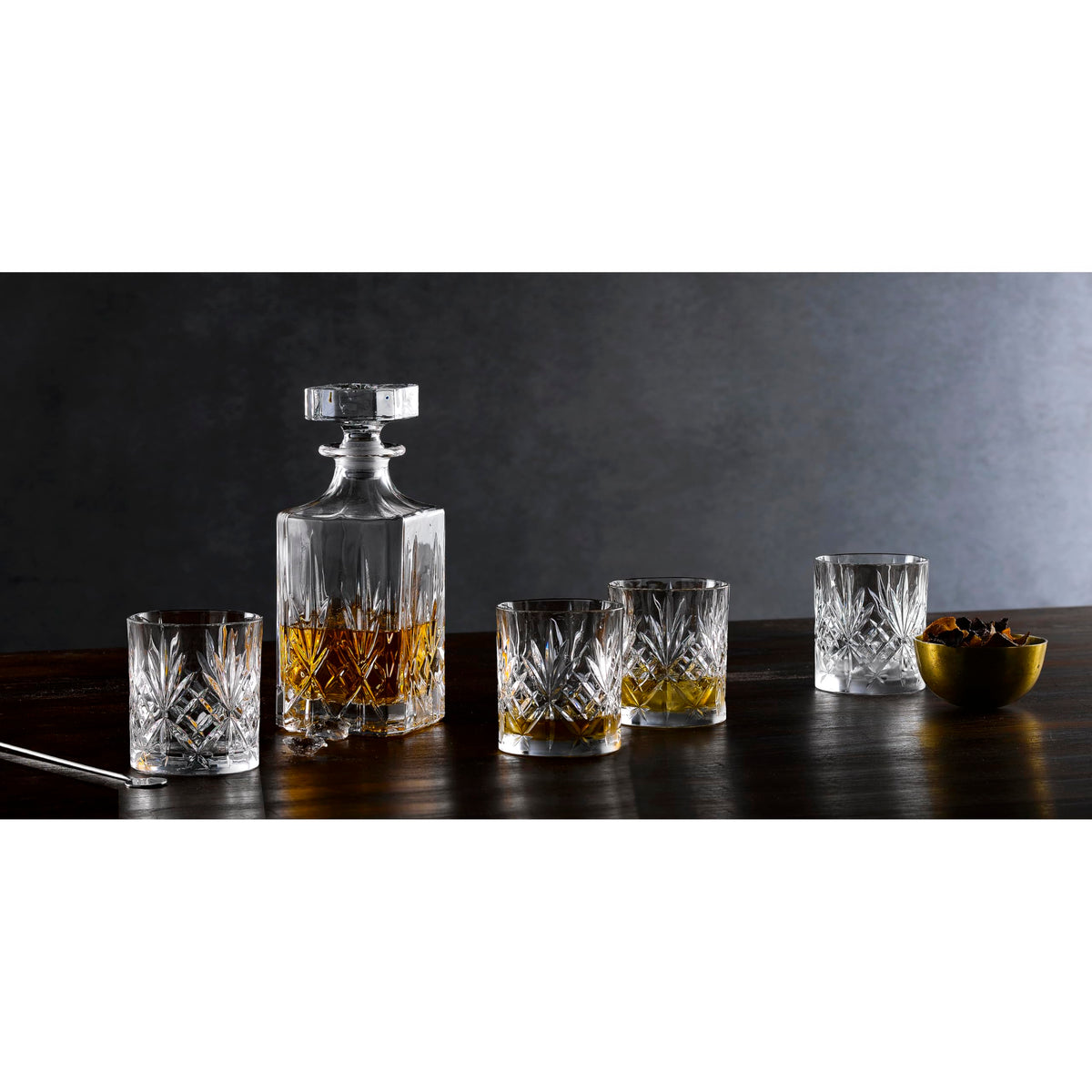 Marquis by Waterford Maxwell glass pattern detail with deep cuts for elegant entertaining.