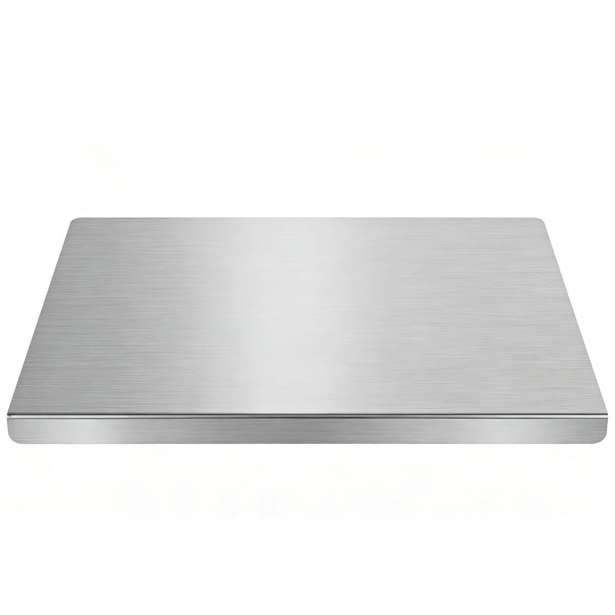 MARRASSA stainless steel cutting board lip on counter provides stable chopping.