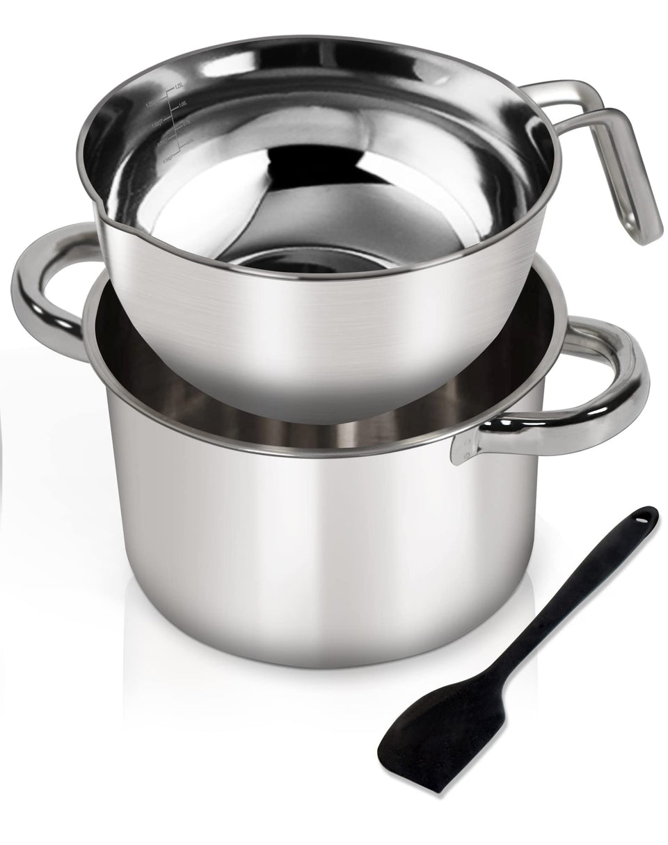 Marsheepy double boiler mixing bowl 1250ml for chocolate melting and batter prep.