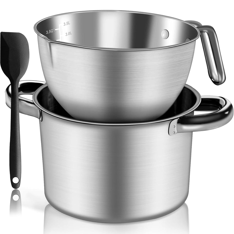 Marsheepy large double boiler pot 3500ml for chocolate melting and versatile kitchen prep.
