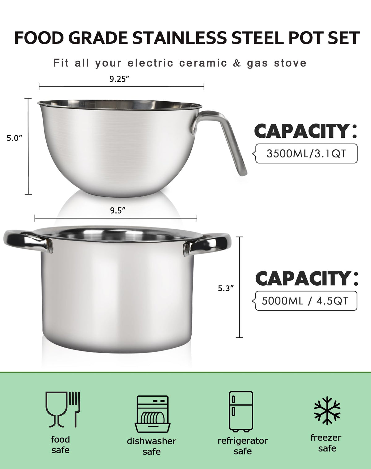 Marsheepy mixing bowl 3500ml ideal for melt chocolate and batter preparation.