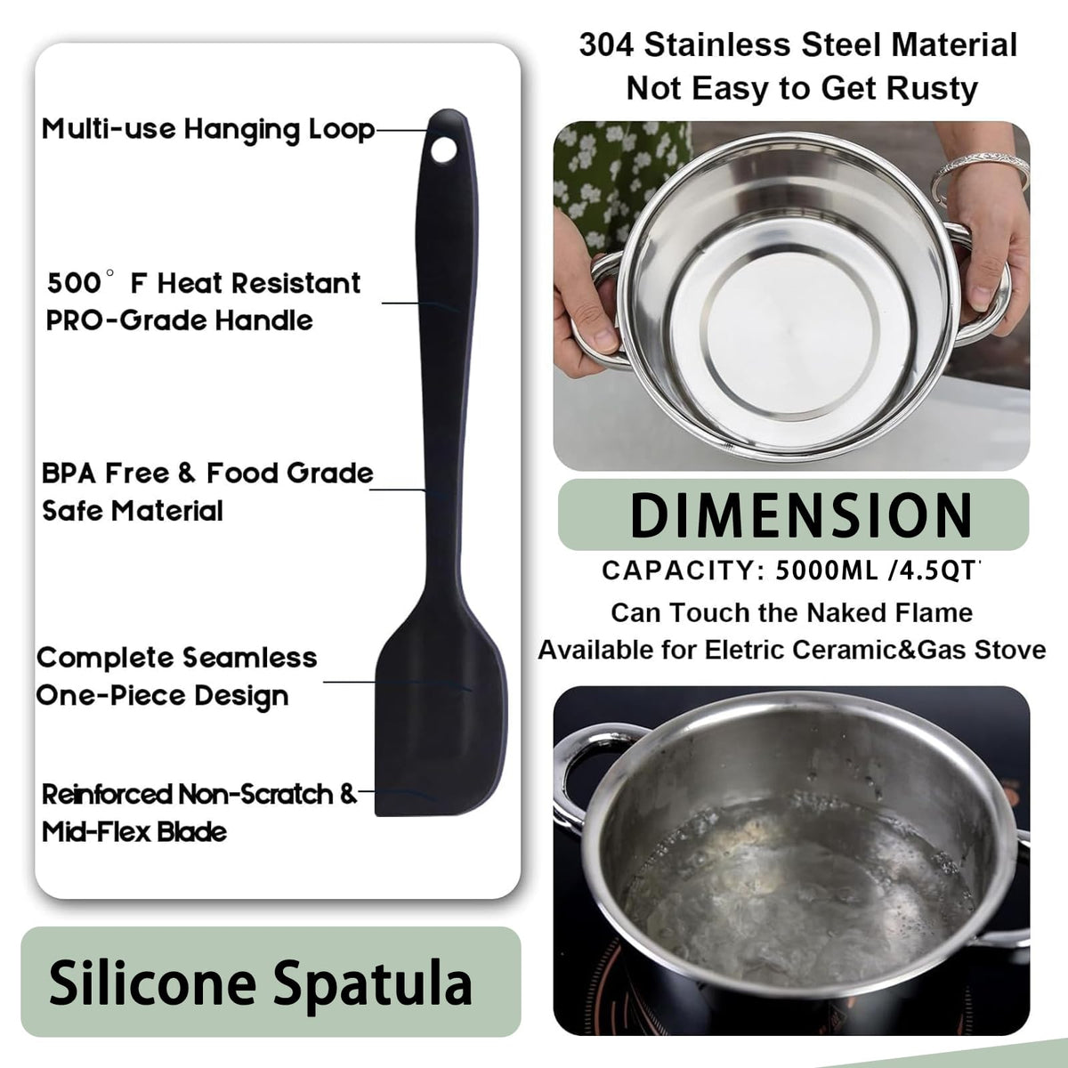 Marsheepy one-piece design spatula for stirring and scraping with ease.