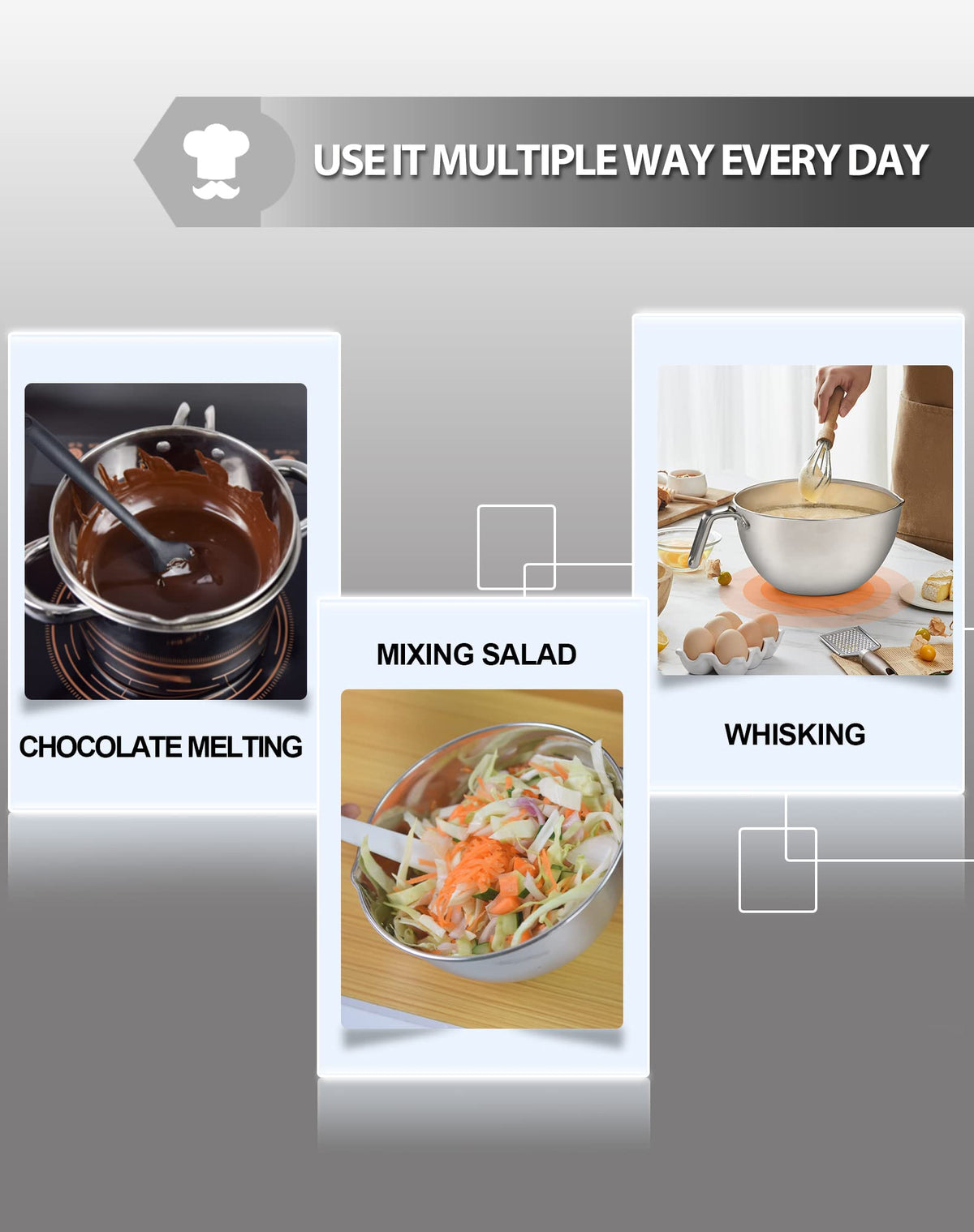 Marsheepy pot on stove demonstrates direct heat compatibility for melted ingredients.