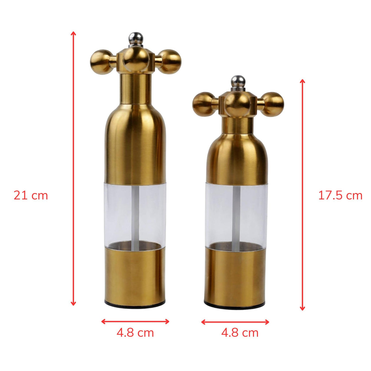 Marsrut large and small grinders sit side by side for versatile seasoning.