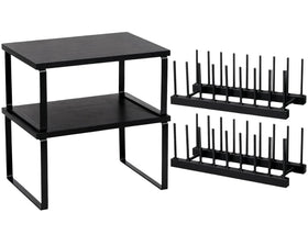 Marsui bamboo dish drying rack with 16 slots keeps countertops tidy after washing