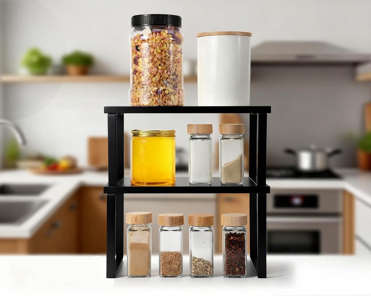 Marsui cup and mug storage shelf clears countertop clutter for quick coffee