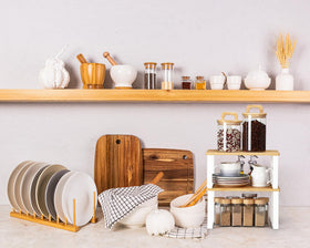Marsui cutlery and cookbook storage keeps essentials within reach