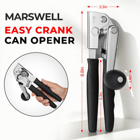 Marswell manual can opener offers a reliable alternative when power is unavailable.