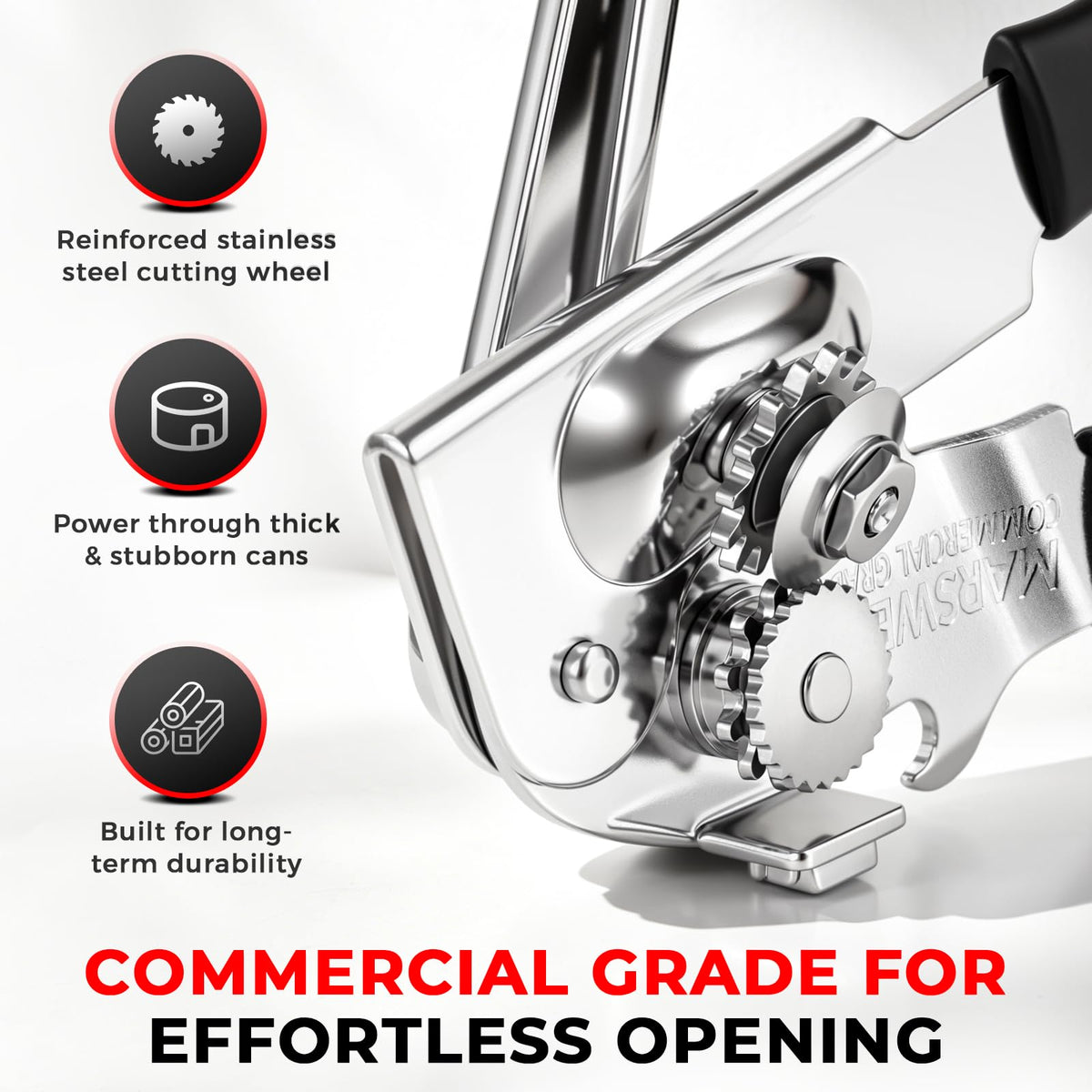 Marswell oversized knob enables smooth rotation with minimal effort for comfortable use.