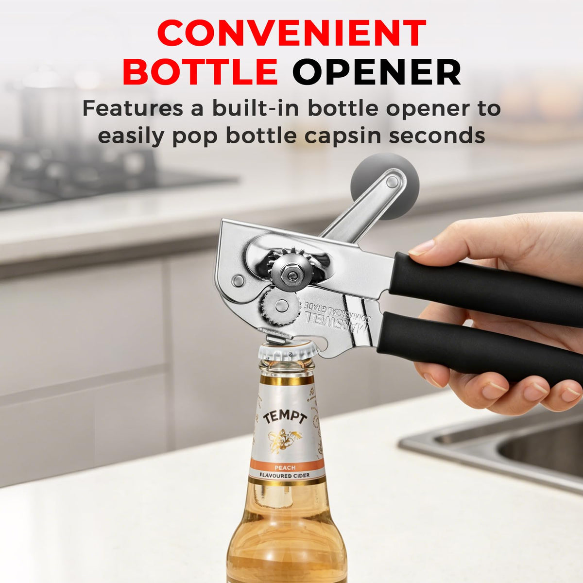 Marswell side magnet securely holds lids for easy removal and cleanup.