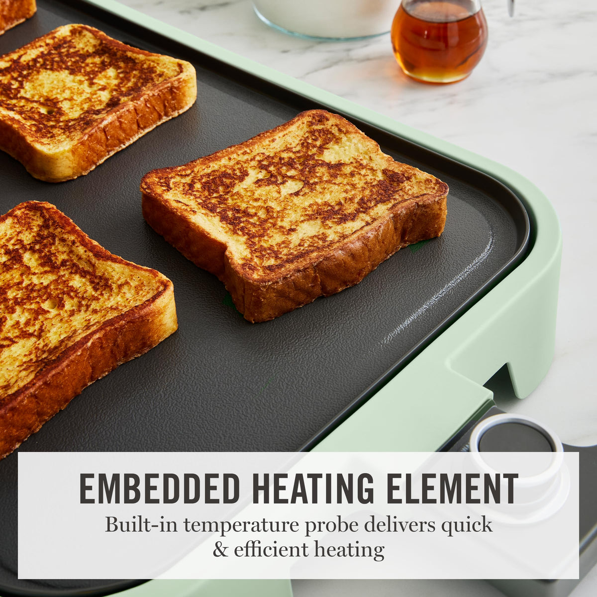 Powerful 1500-watt heating delivers fast preheat and steady cooking performance.