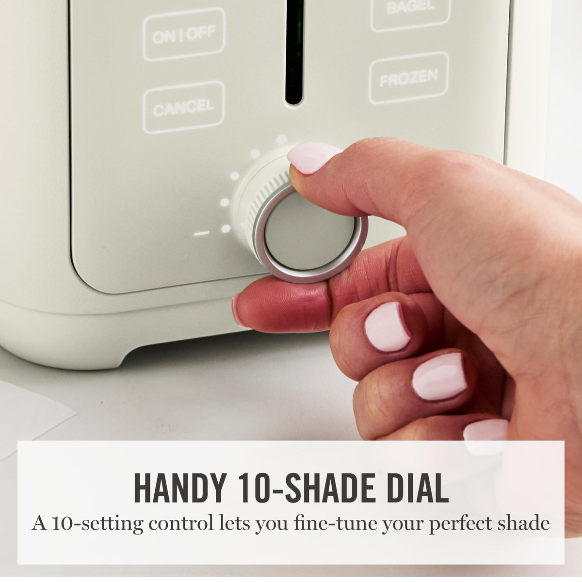 Martha Stewart 2-Slice Toaster digital touchscreen controls for precise browning